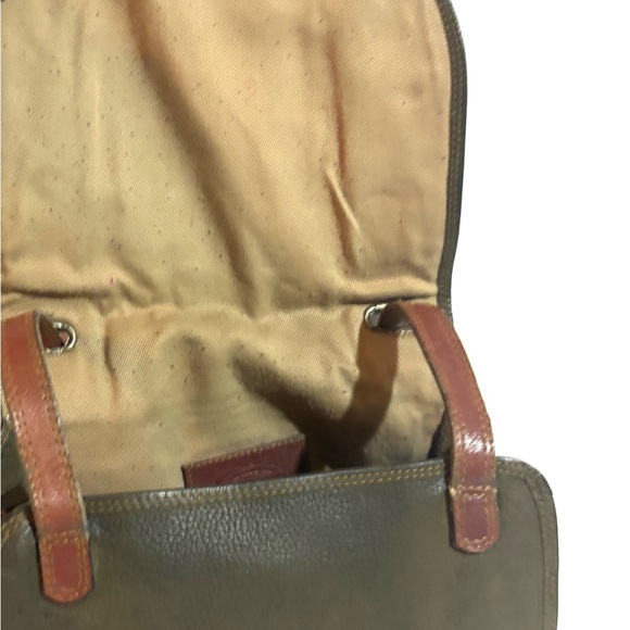 Fossil green brown and Green distressed Leather crossbody Bag - Picture 5 of 13